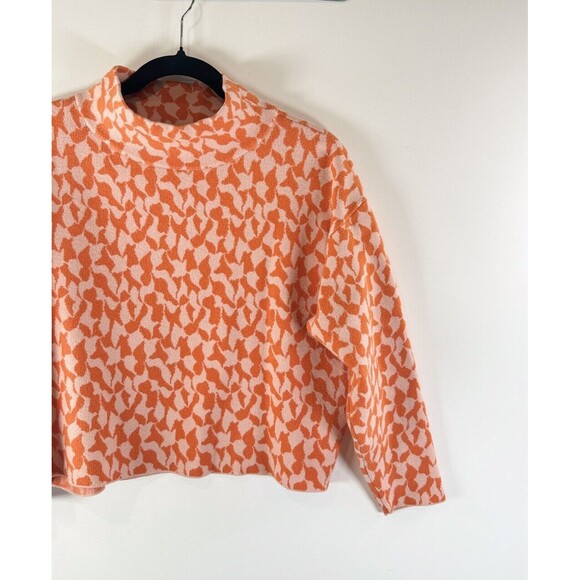 Anthropologie Maeve Womens Sweater Orange Carys Mock Neck Cropped Pullover SP - Picture 7 of 10
